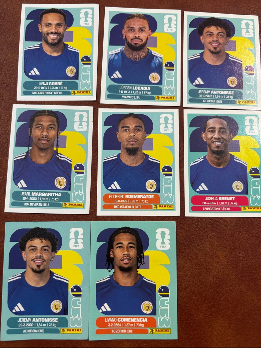 Panini Blue and Teal Football Sticker Collection